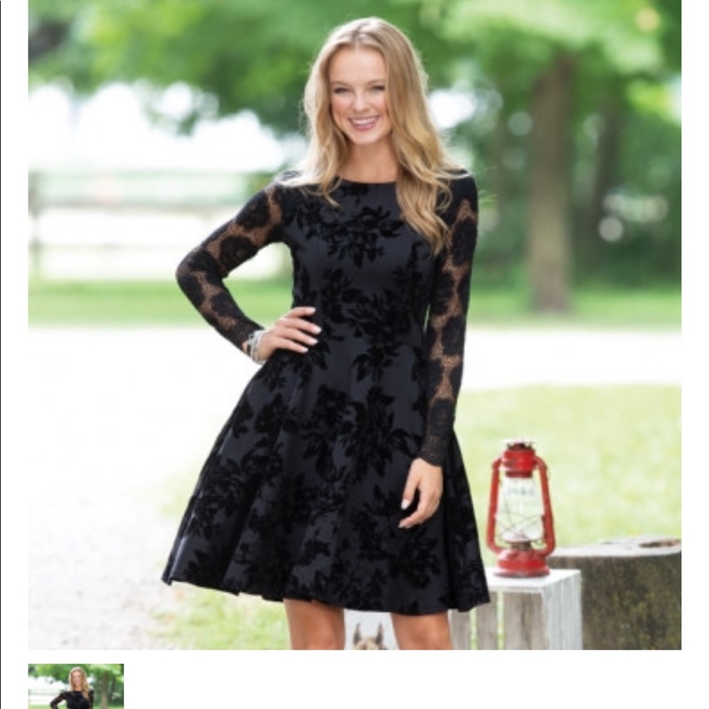 Velvet & Lace little black dress